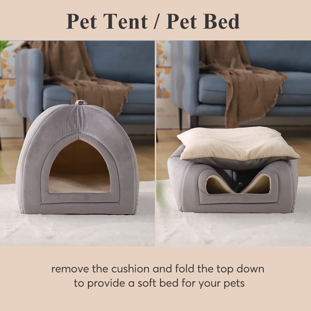 Kasentex Cat Bed, Lovely Tent with Removable Washable Pillow Cushion Kasentex
