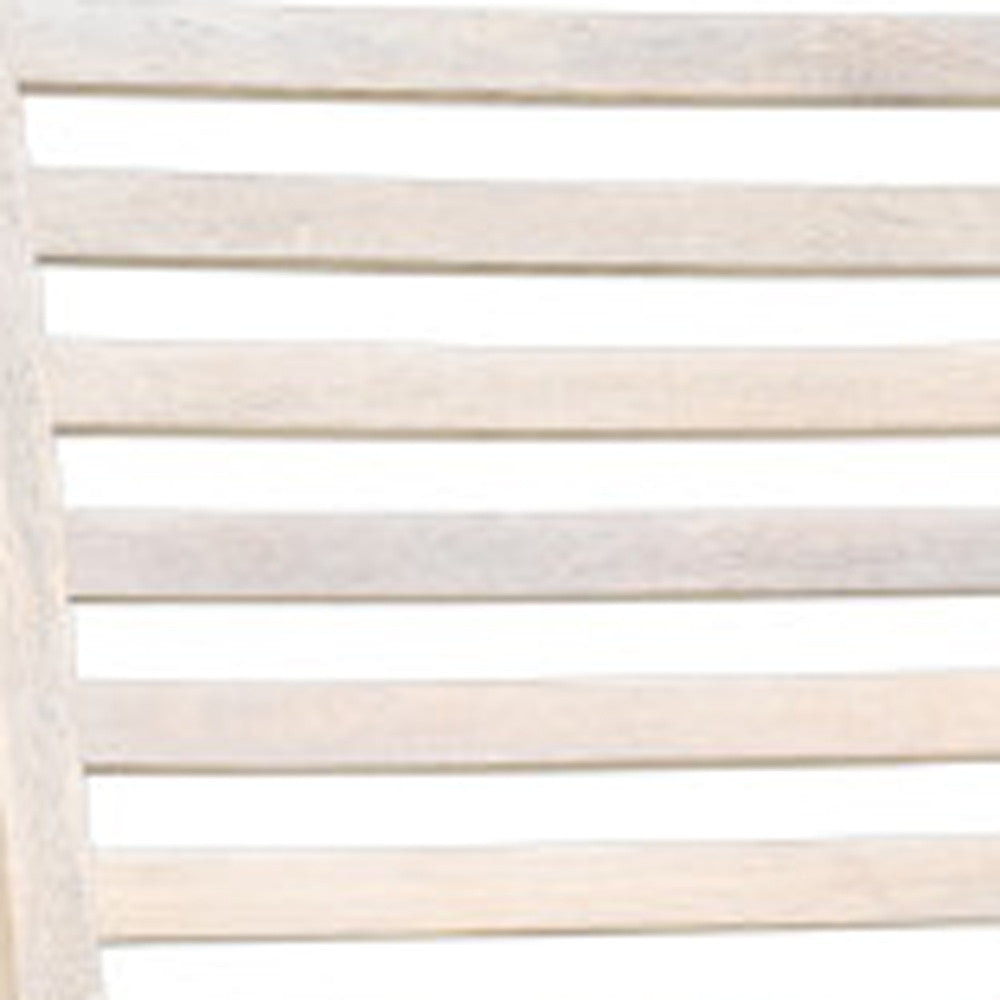 Set of Two White Wood Ladder Back Dining Side Chairs