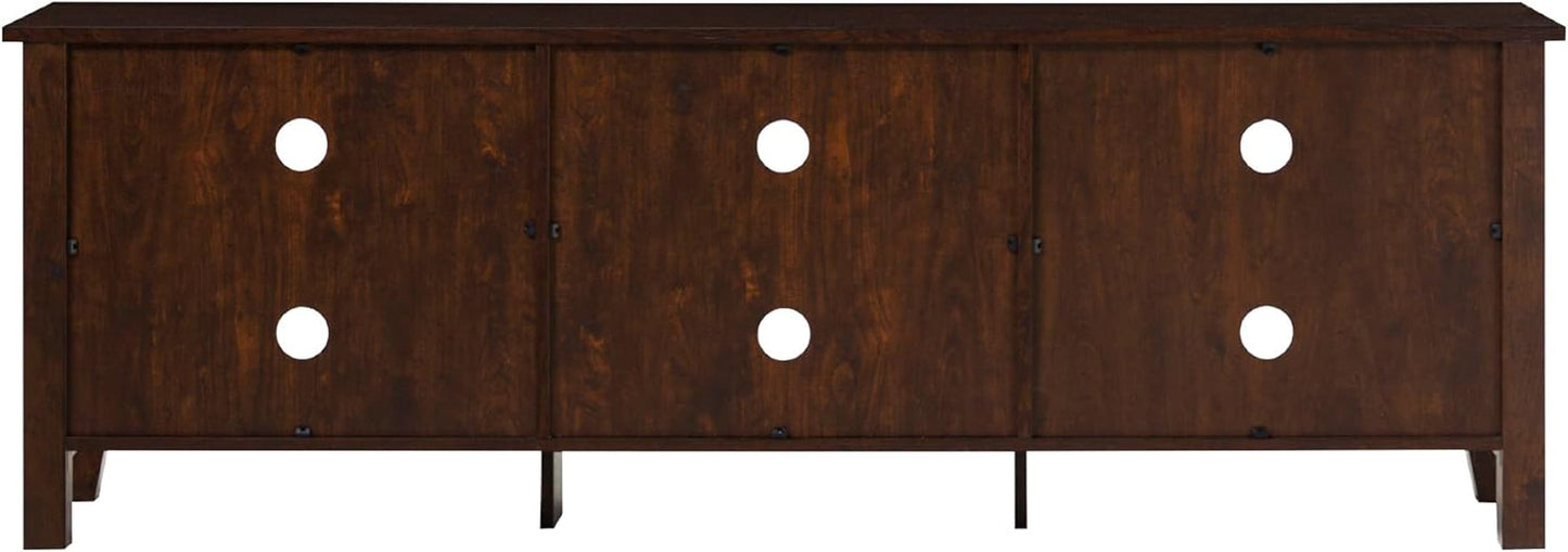 Wren Classic Brown TV Media Console For 80 Inch TV Storage ShipItFurniture