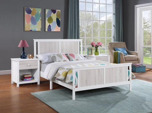 24" White Solid Manufactured Wood and Wood One Drawer Nightstand Homeroots