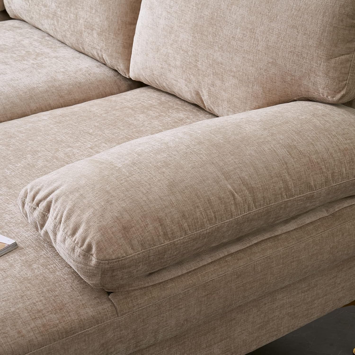 Convertible Sectional Sofa 110 Inch Camel U Shape ShipItFurniture