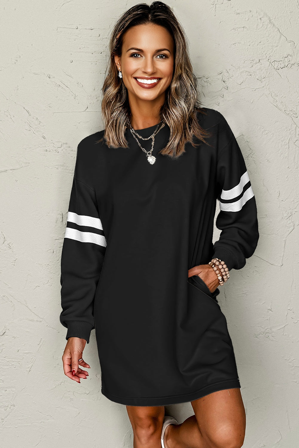 Jennifer Varsity Sweatshirt Dress