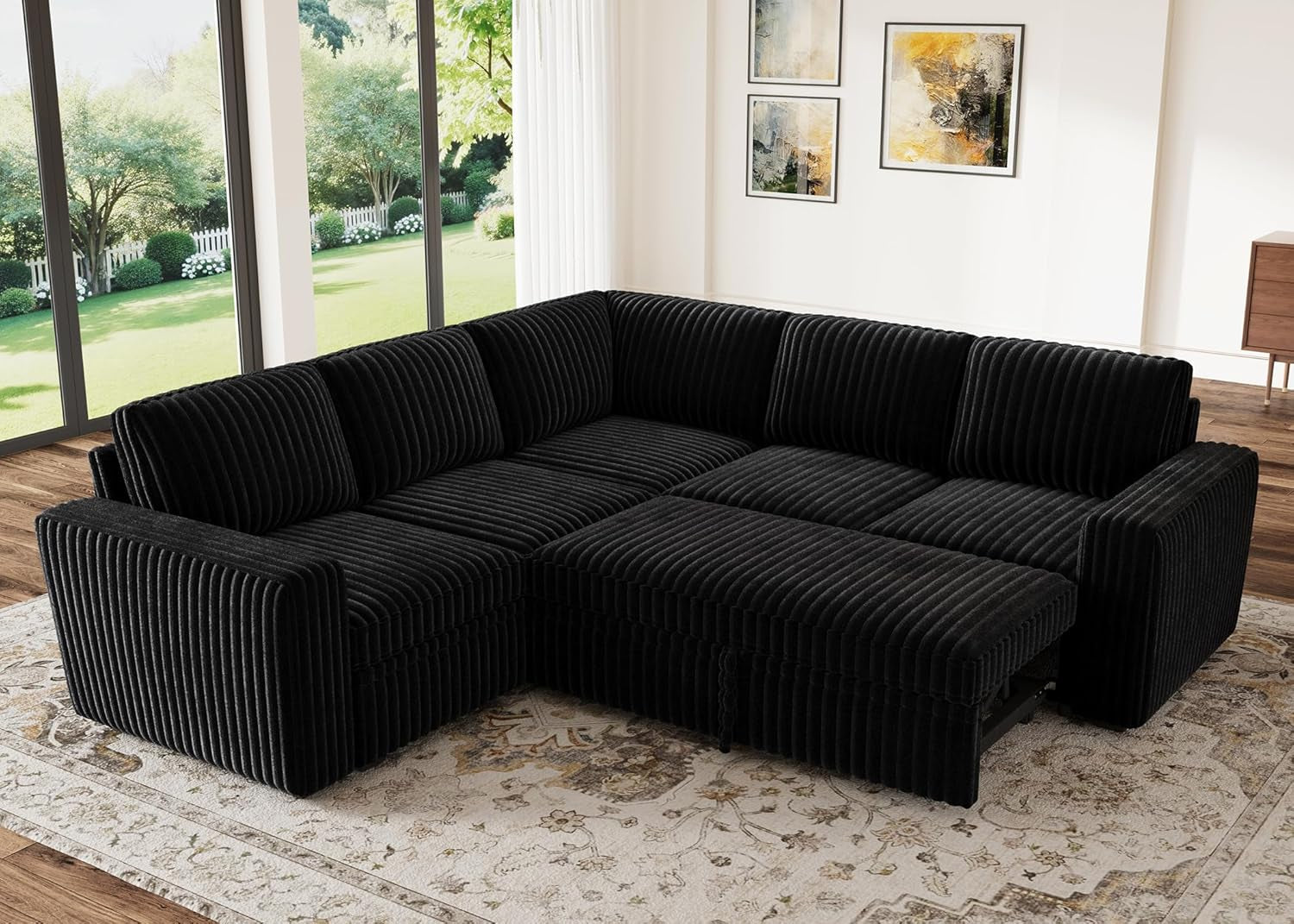 Modular Sleeper Sectional Sofa Charcoal With Storage ShipItFurniture