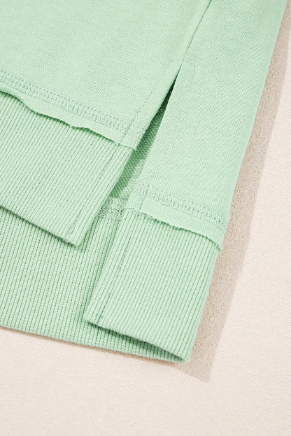 Emberly Patchwork Half Hooded Pullover