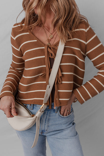 Lilly Striped Knit Cardigan Sweater