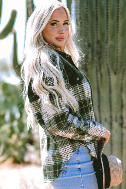 Emma Snap Colorblock Plaid Shacket