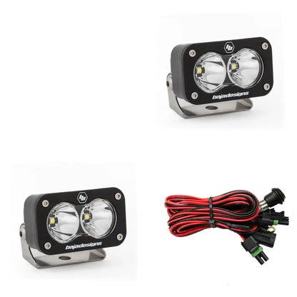S2 Sport Black LED Auxiliary Light Pod Pair - Universal Dunes 2 Dezert SXS