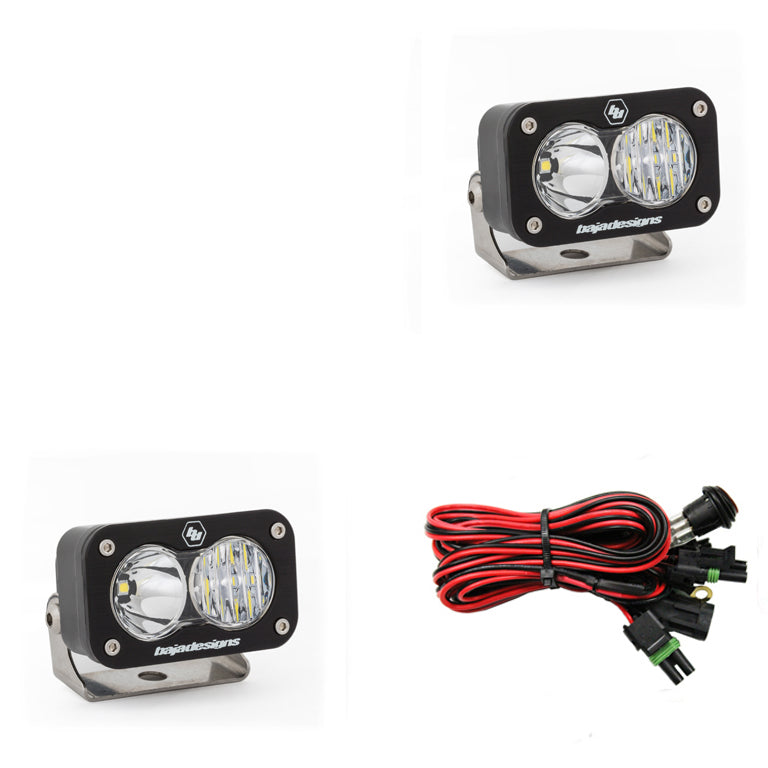 S2 Sport Black LED Auxiliary Light Pod Pair - Universal Dunes 2 Dezert SXS