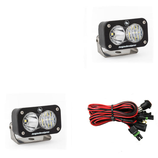 S2 Sport Black LED Auxiliary Light Pod Pair - Universal Dunes 2 Dezert SXS