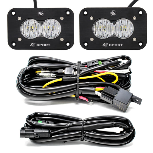 Baja Designs S2 Sport - Pair, LED, Flush Mount, Backup Kit | Universal Dunes 2 Dezert SXS