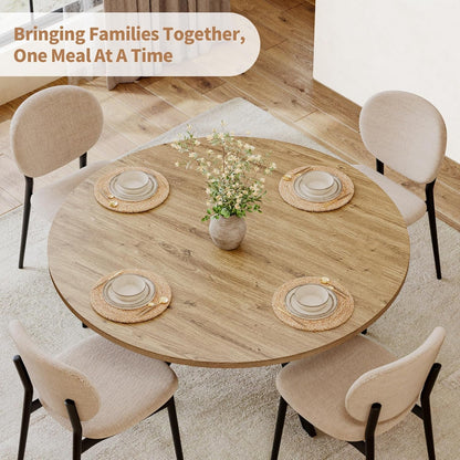 42 Inch Round Farmhouse Dining Table With Compact Storage ShipItFurniture