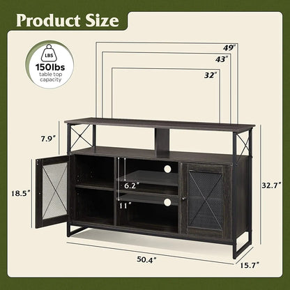 55 Inch TV Stand With Storage Console Industrial Farmhouse - Get it from Bo