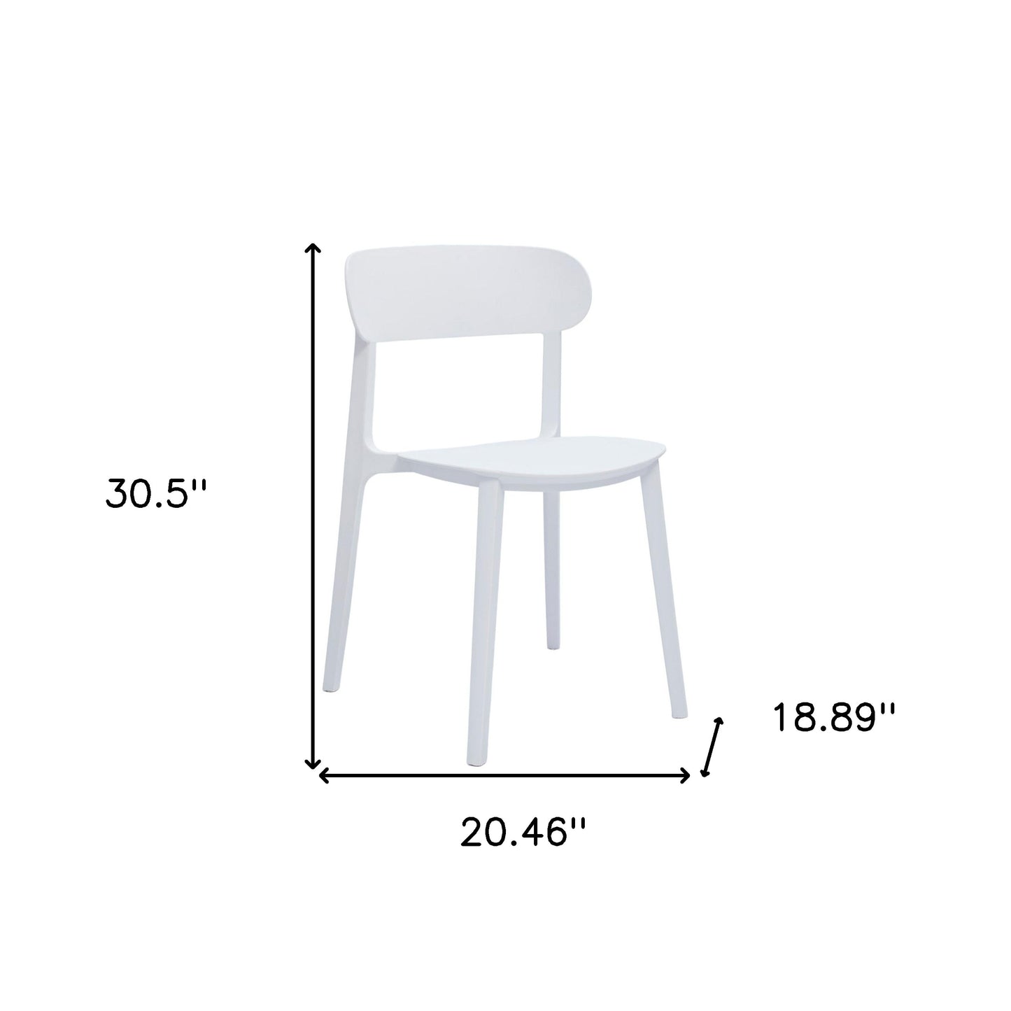 Set of Four White Heavy Duty Plastic Dining Side Chairs