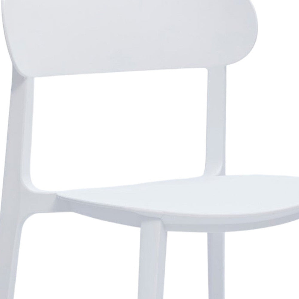 Set of Four White Heavy Duty Plastic Dining Side Chairs