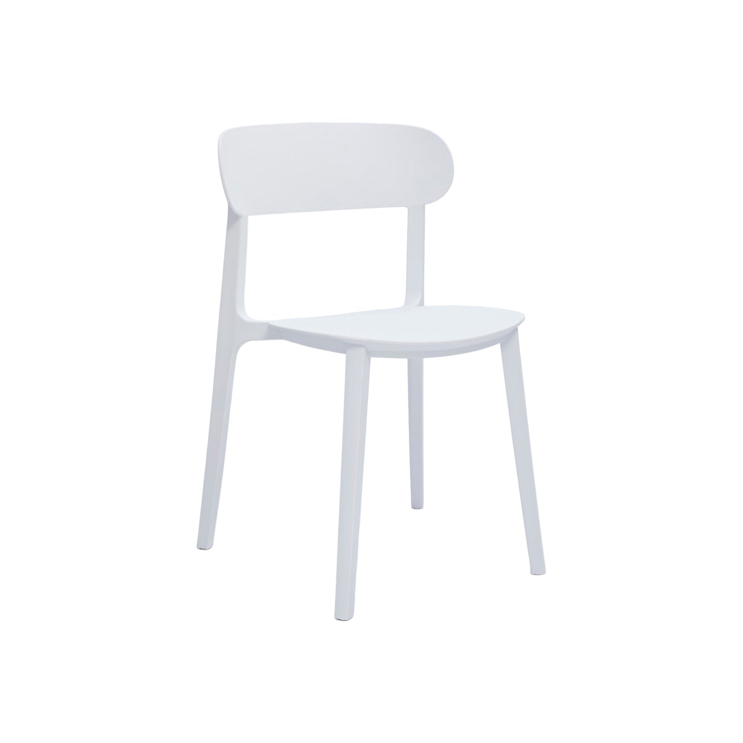 Set of Four White Heavy Duty Plastic Dining Side Chairs