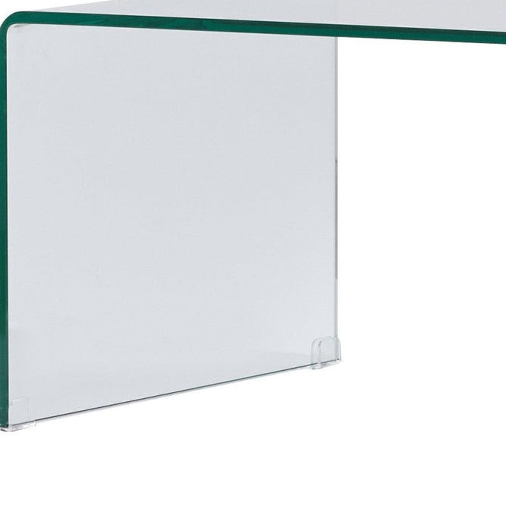 24" Clear Glass Sled Coffee Table