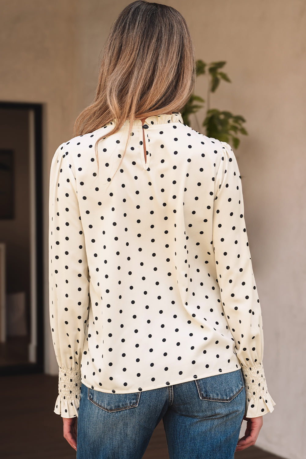Catalina Polka Dot Lantern Sleeve Blouse - Get it from Bo