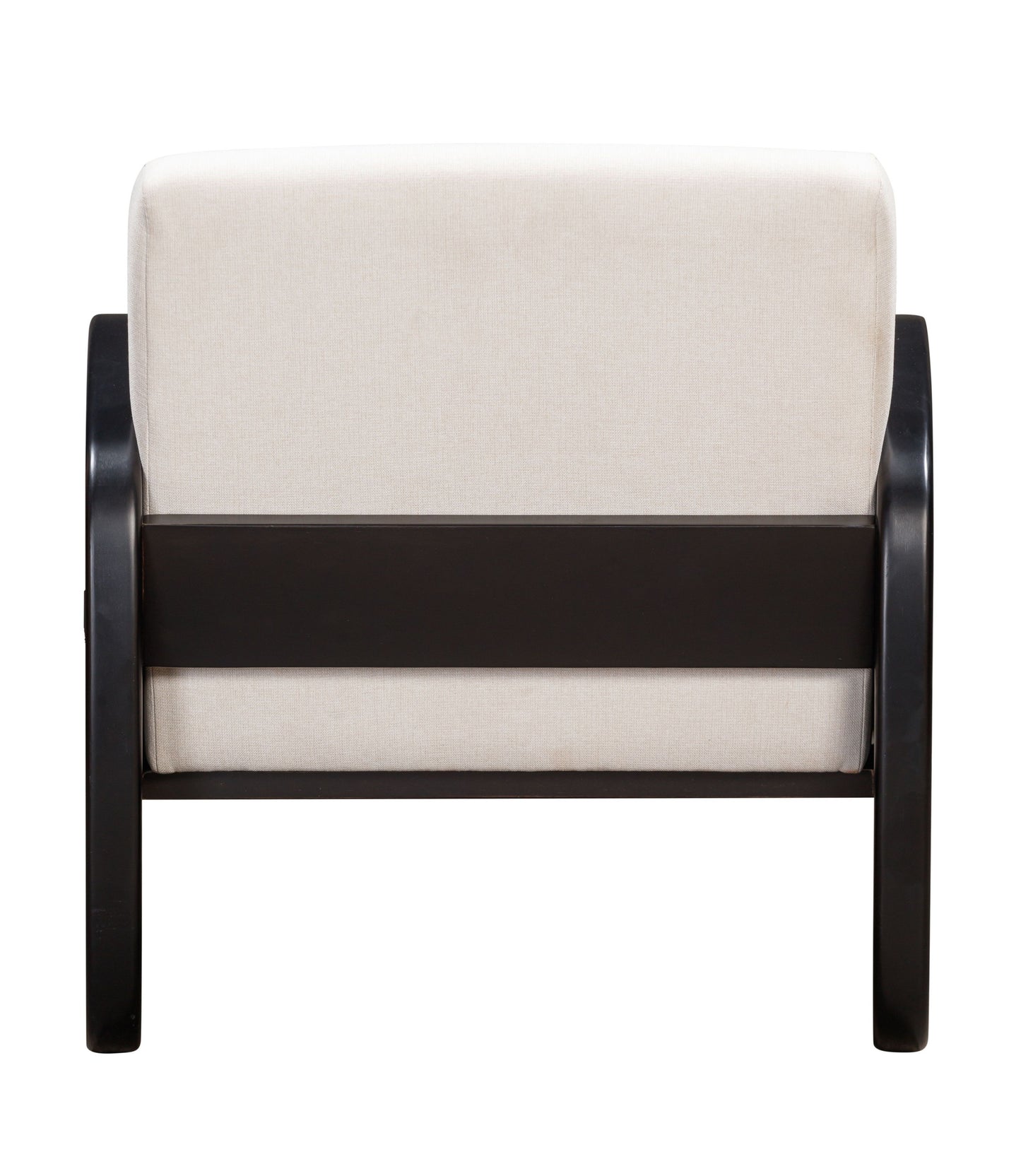 29" White And Black Linen Arm Chair