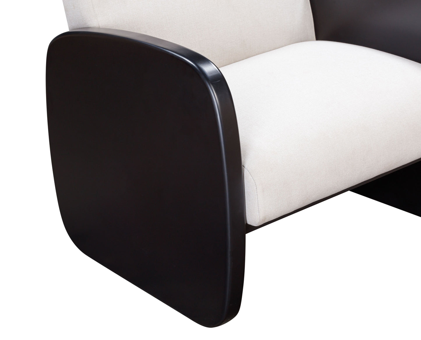 29" White And Black Linen Arm Chair