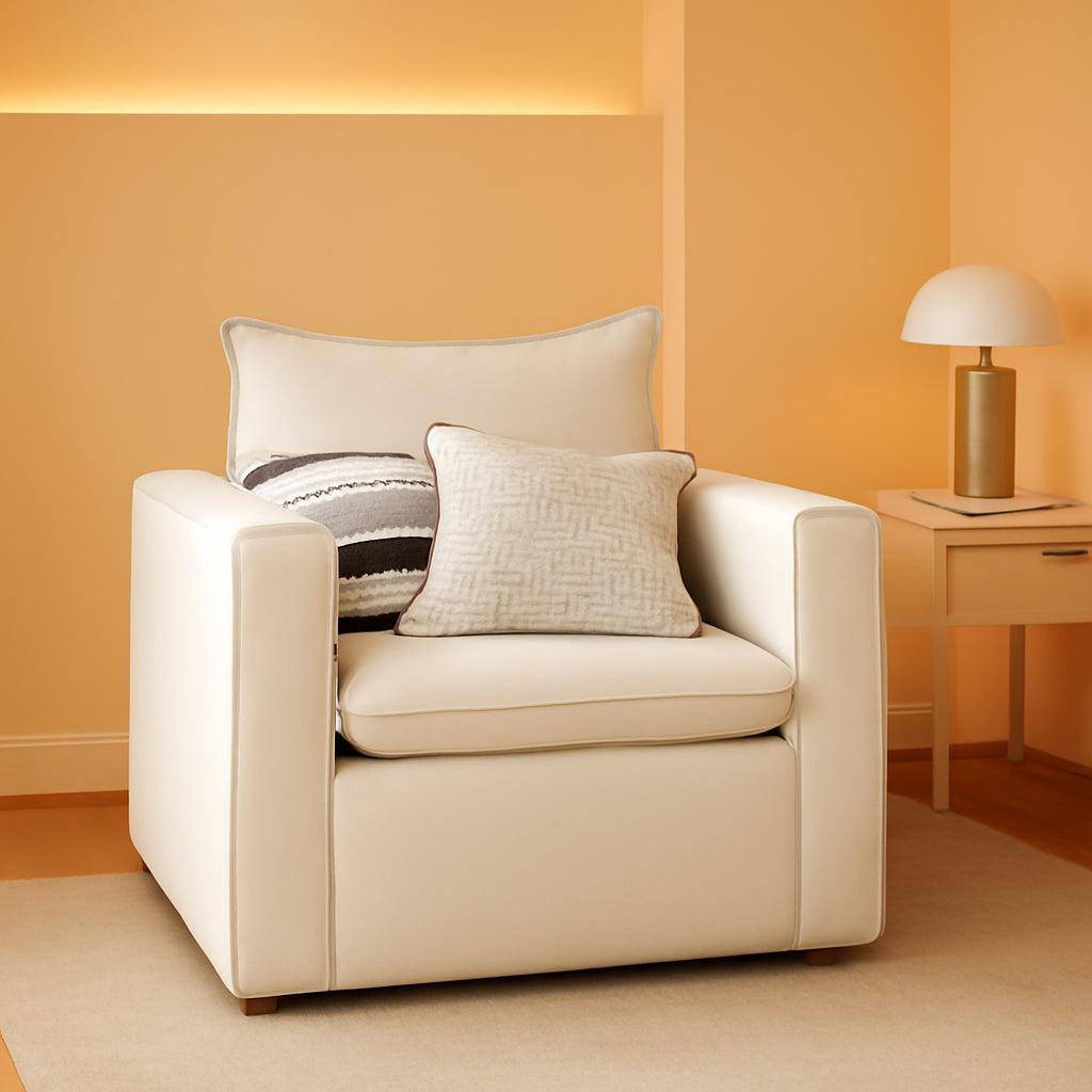 Beige 34 Inch Upholstered Accent Chair Modern Room ShipItFurniture