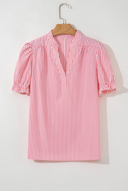 Lucy Stripe Puff Sleeve Blouse