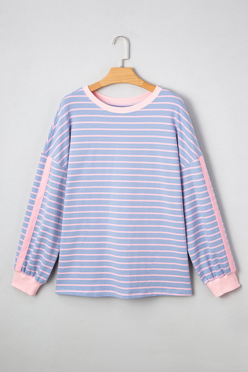 Eliza Stripe Oversize Casual Top Threaded Pear