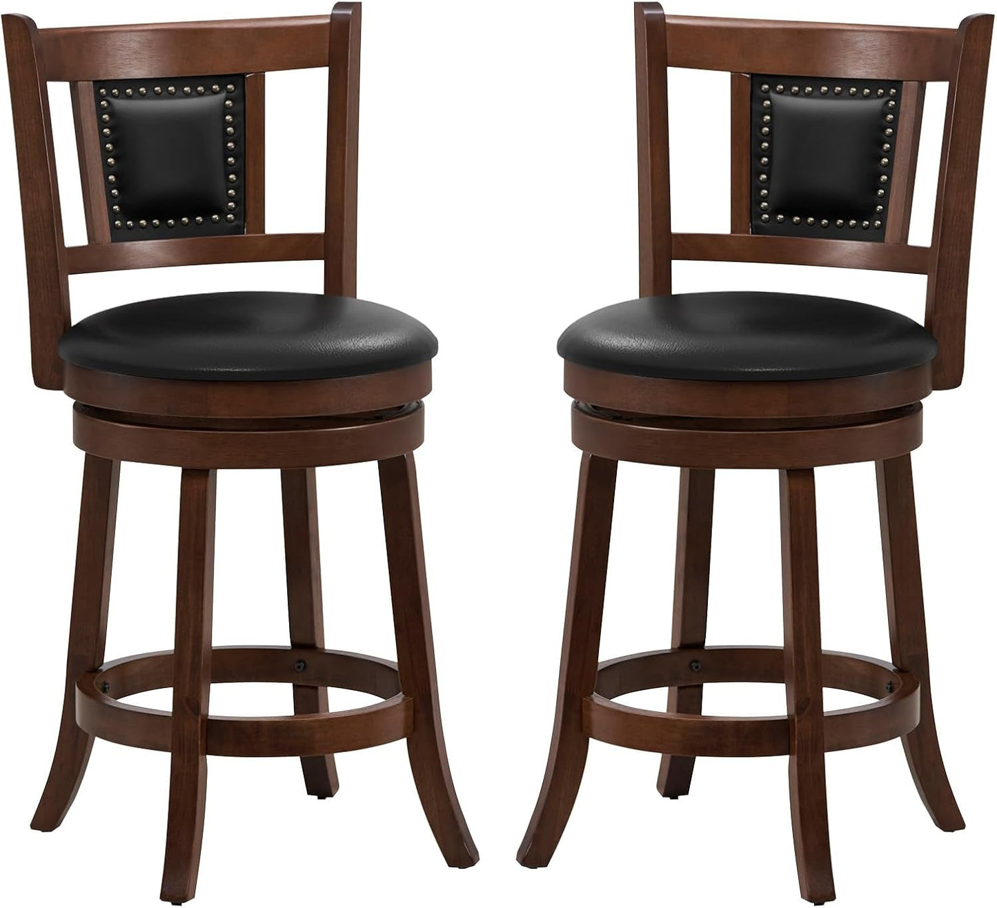 Ergonomic Swivel Bar Stools Set of Two ShipItFurniture