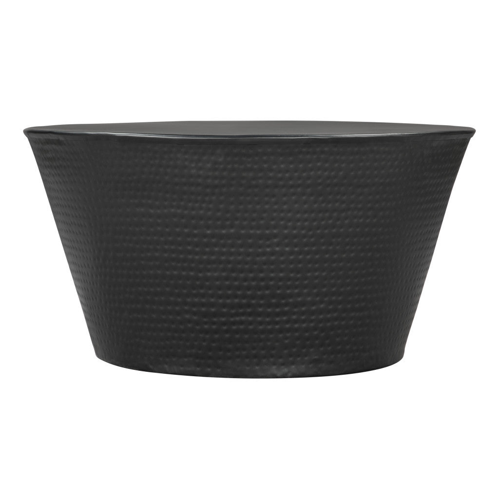 33" Black Iron Round Solid Coffee Table