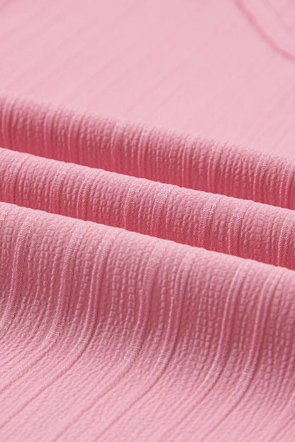 Capri Ruffled Half Sleeve V Neck Textured Top.