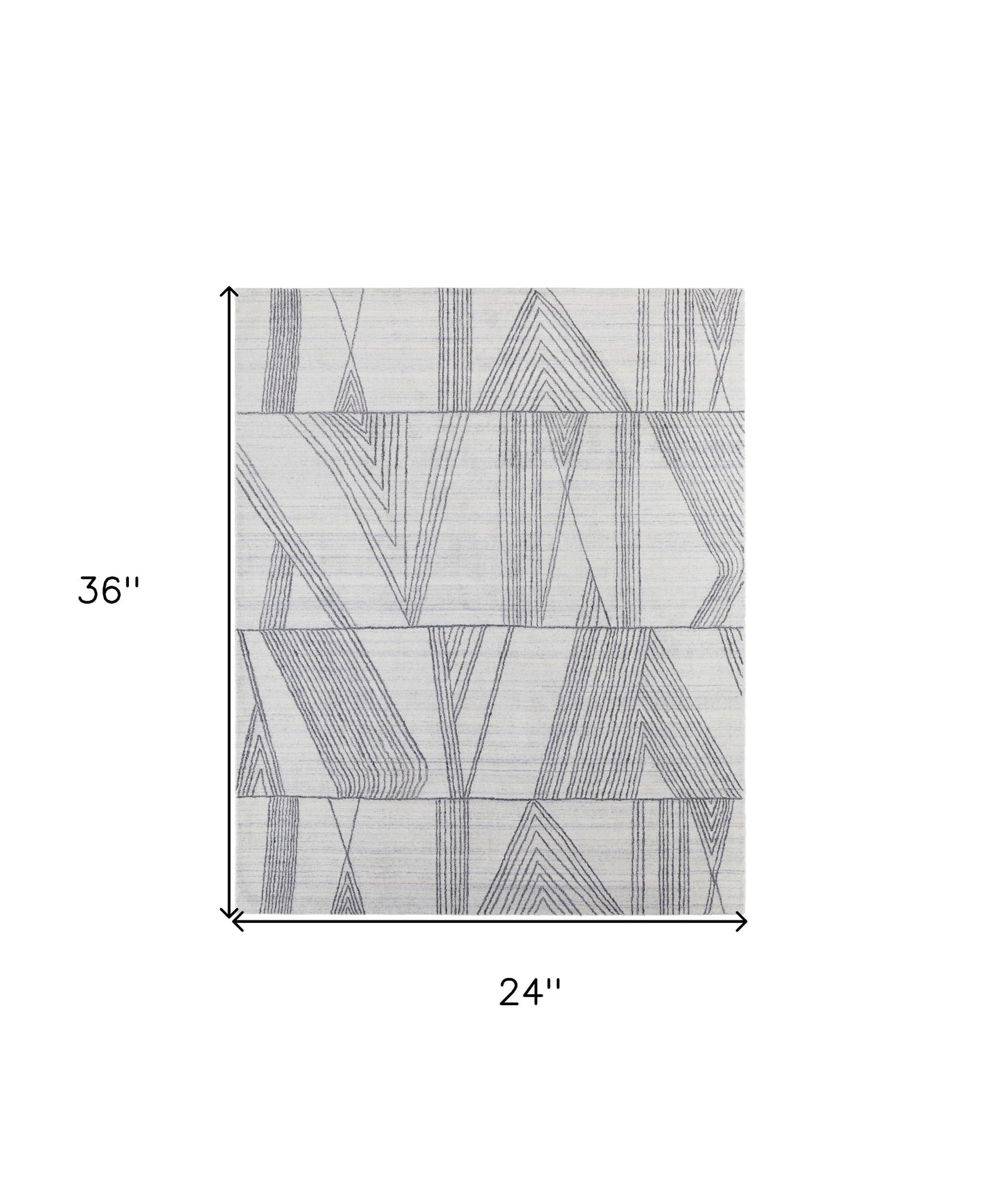 2' X 3' Black and Ivory Abstract Hand Woven Area Rug