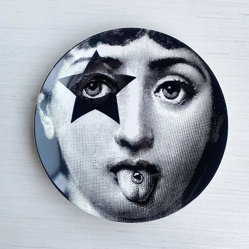 Ceramic Italian Face Hanging Plate Wall Decoration European Get it from Bo