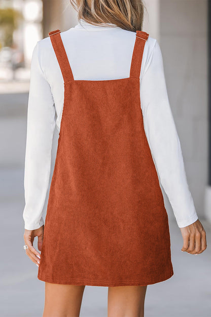 Alexis Front Pockets Corduroy Overall Dress.