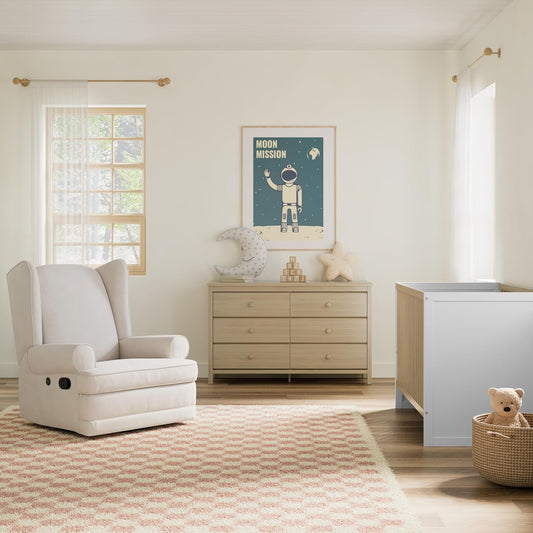 Alpine 6 Drawer Double Dresser (Driftwood) – GREENGUARD Gold Certified, Dresser for Nursery, 6 Drawer Dresser, Kids Dresser, Nursery Dresser Drawer Organizer, Chest of Drawers ShipItFurniture