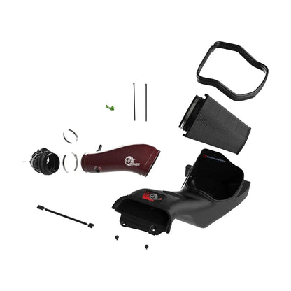 aFe 2023-2025 Ford F150 Raptor R V8 5.2L Supercharged Red Carbon Track Series Air Intake w/ P5R Filter NP Motorsports