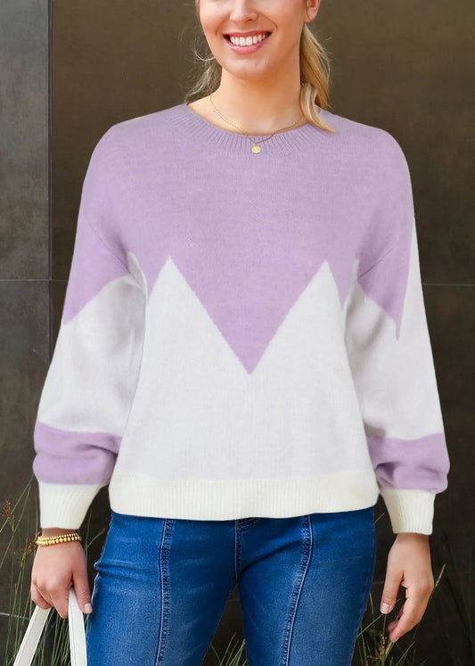 Drop Shoulder Color Block Sweater Anna-Kaci Wholesale