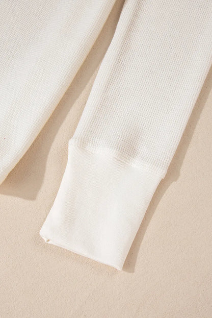 Teresa Color Waffle Half Long Sleeve Top