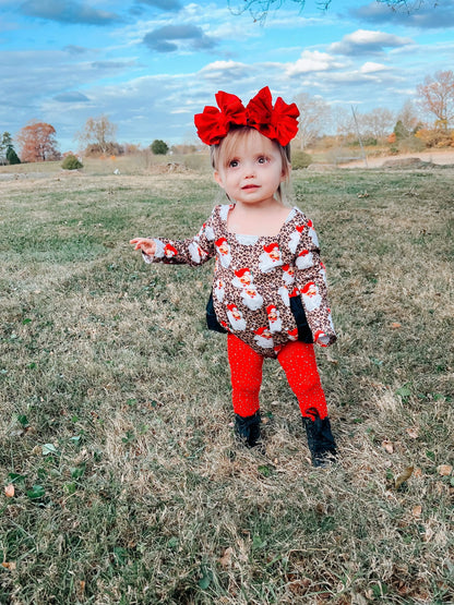 Leopard Santa ruffle romper - Get it from Bo