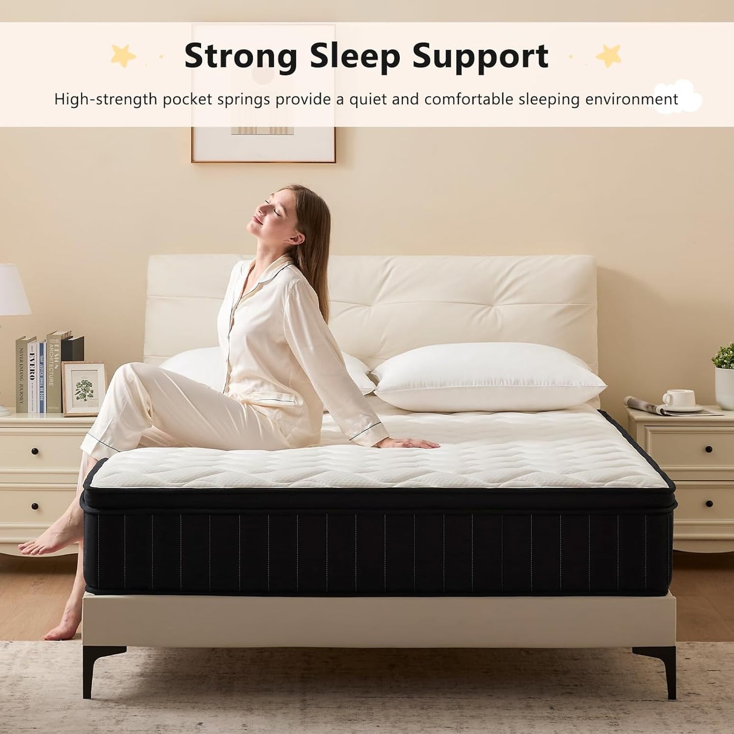 Queen Hybrid Mattress With Pocket Springs And Foam