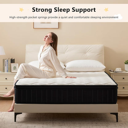 Queen Hybrid Mattress With Pocket Springs And Foam