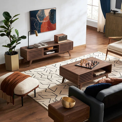 59 Inch Walnut TV Stand Mid Century Modern Console - Get it from Bo