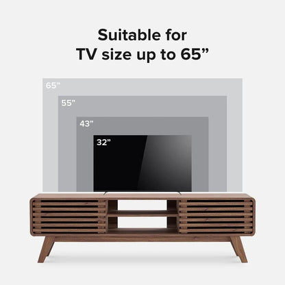 59 Inch Walnut TV Stand Mid Century Modern Console - Get it from Bo