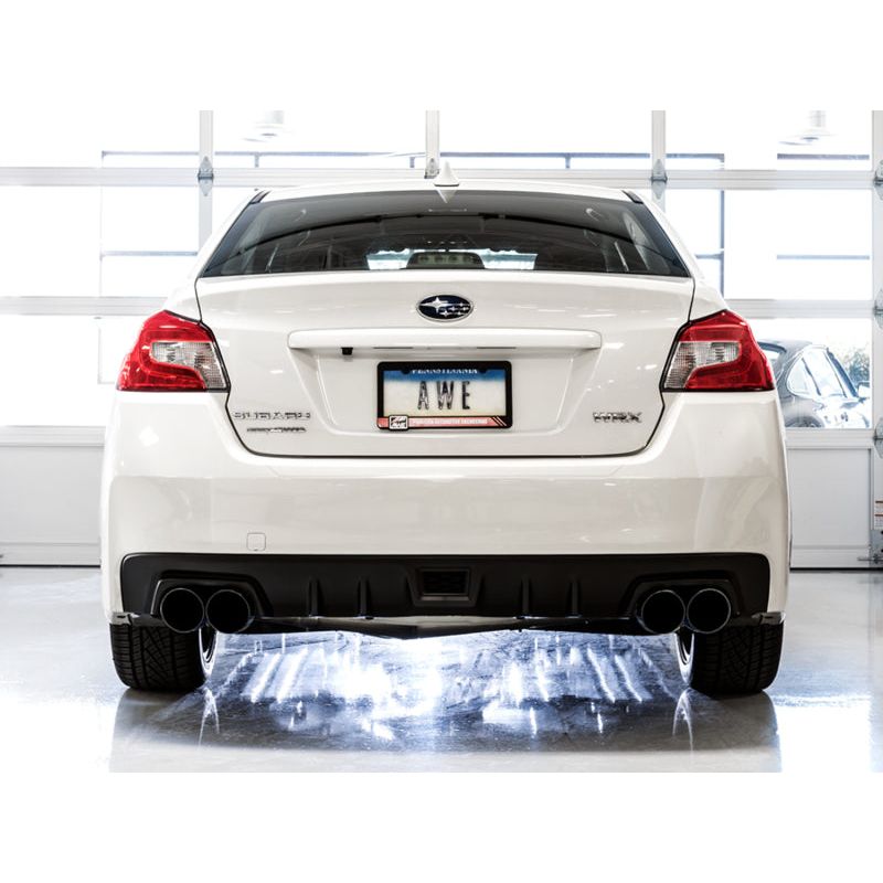 AWE Tuning 2015+ Subaru WRX VA Sedan Touring Edition Exhaust - Diamond Black Tips (102mm) NP Motorsports