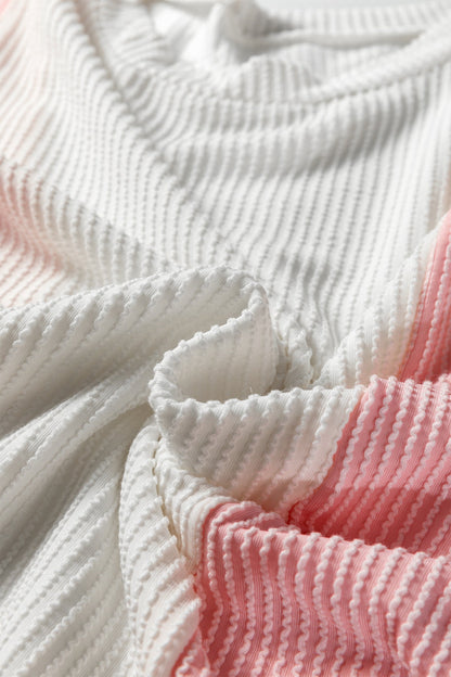 Louise Color Block Corded Long Sleeve Top