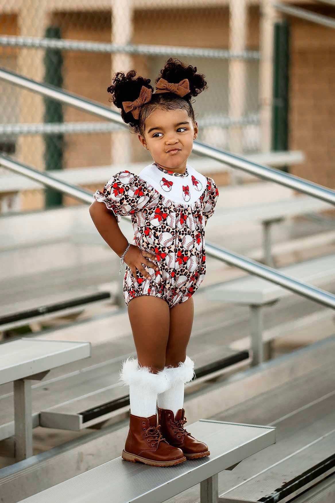 Smocked leopard baseball romper - Get it from Bo