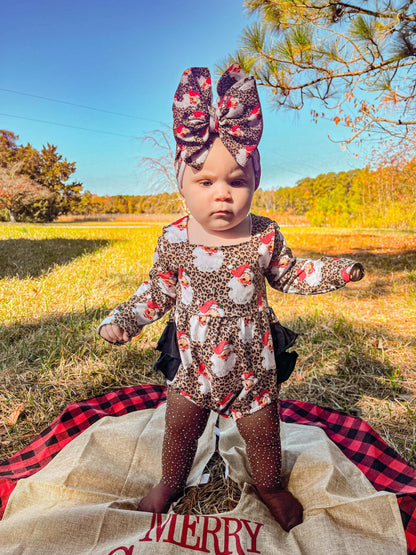 Leopard Santa ruffle romper - Get it from Bo