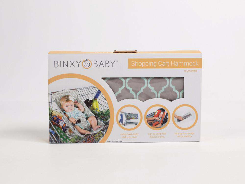 Baby Shopping Cart Hammock | Gray/Aqua Binxy Baby