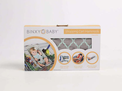Baby Shopping Cart Hammock | Gray/Aqua Binxy Baby