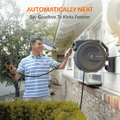Retractable Garden Hose Reel-1/2in-155ft