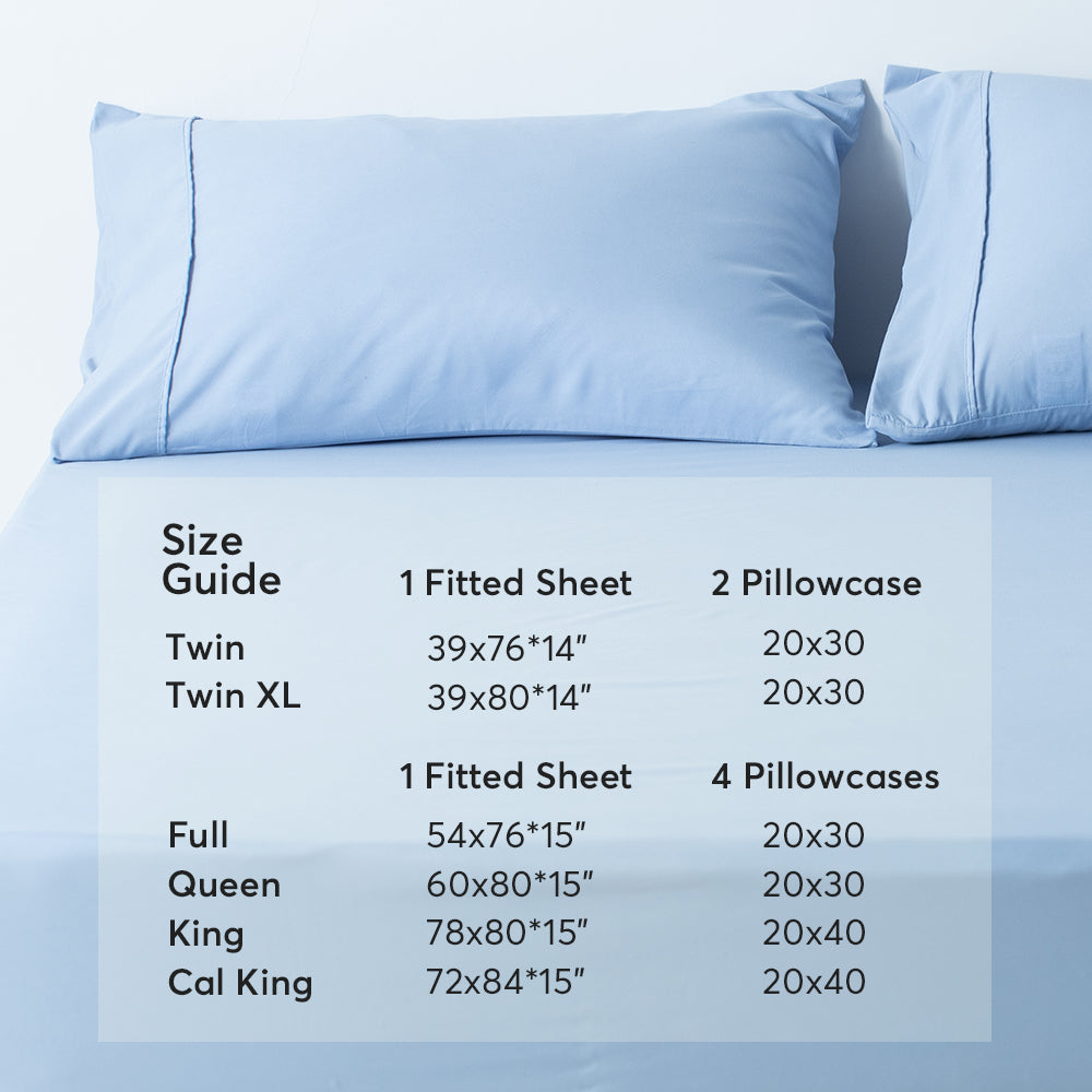 Kasentex All Season Deep Pocket Fitted Sheet Set with Pillowcases, Room Decor, Graduation Gifts Kasentex