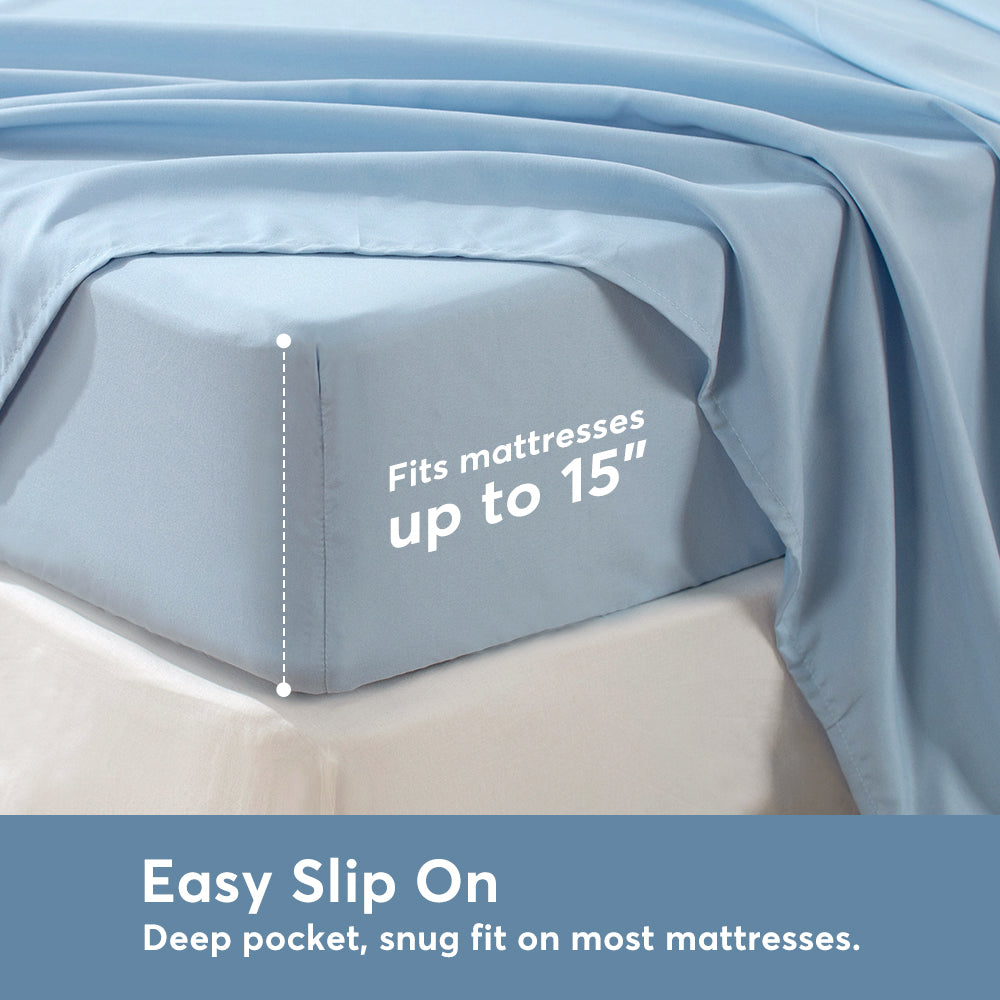 Kasentex Soft Sheet Bedding Set in Deep Pocket, Hypoallergenic and Breathable, Room Decor, Graduation Gifts Kasentex